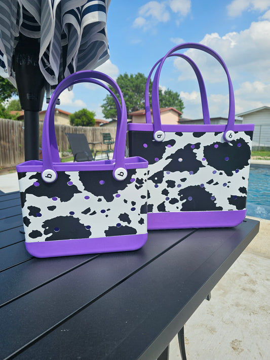 Cow print bogg like bag