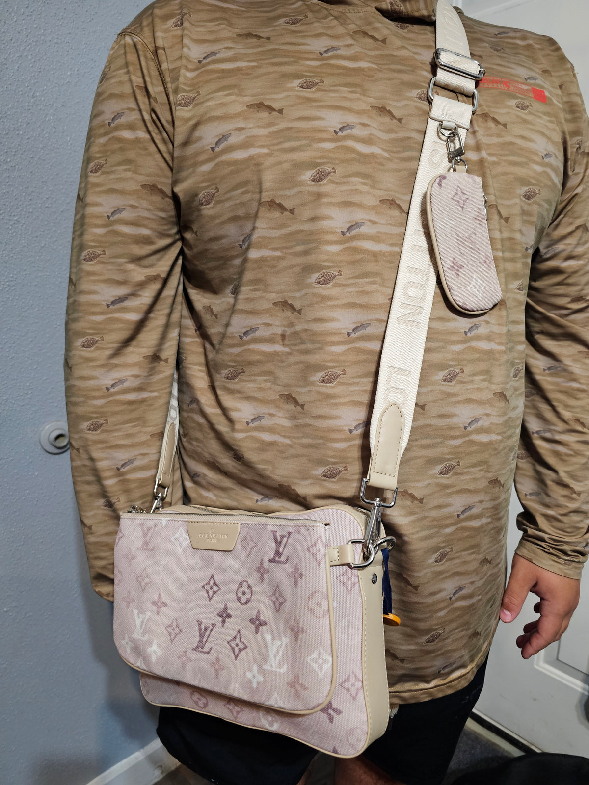 3 piece Crossbody (10x7in) tan