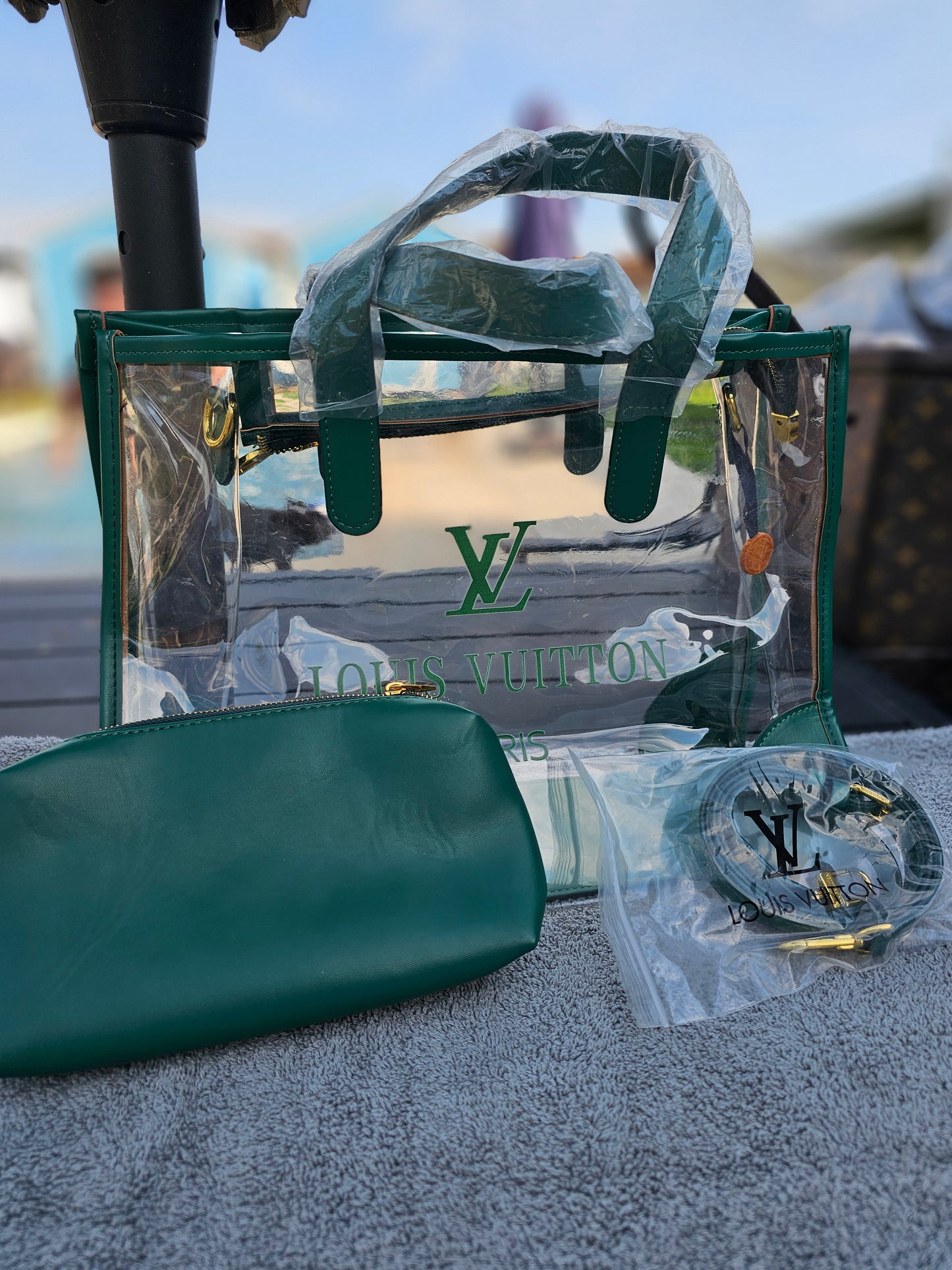 Jelly bag with pouch and strap