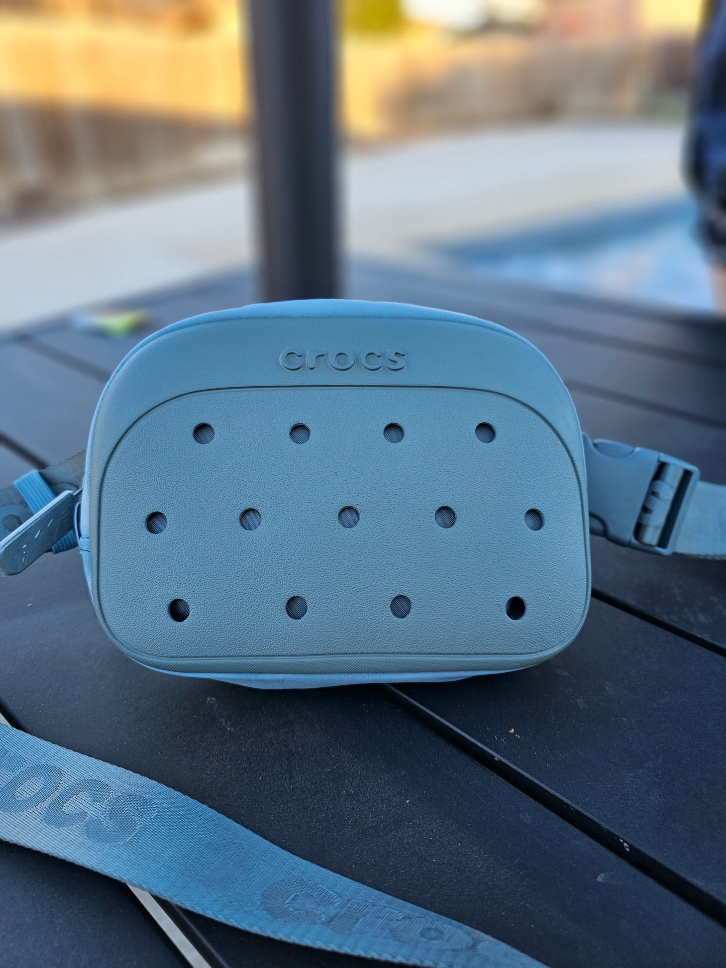 Grayish green Fanny pack/Chest bag (8in.x6in.) Belt fits up to 52in