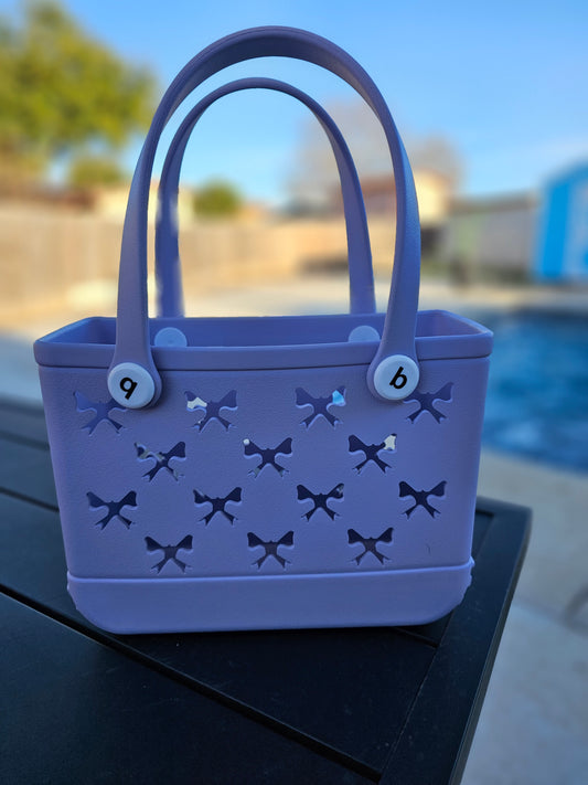 Lavender small bogg like bag bow cut (11in.x8in.)