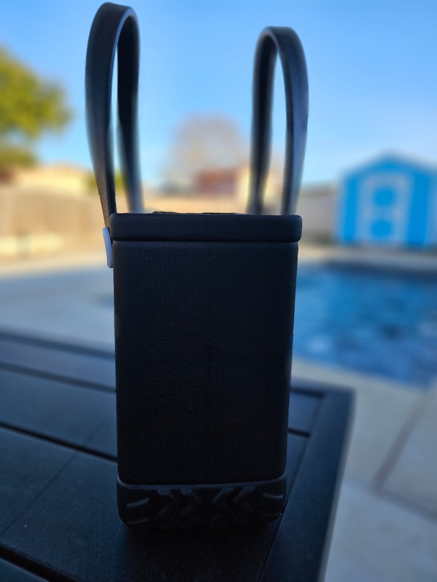 Black small bogg like bow cut bag (11in.x8in.)